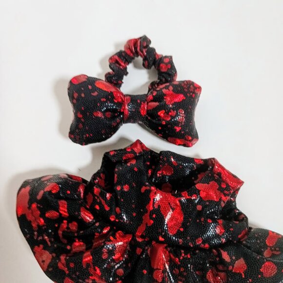 Custom Metallic Blood Splatter Halloween Dress and Matching Bow - Picture 6 of 6